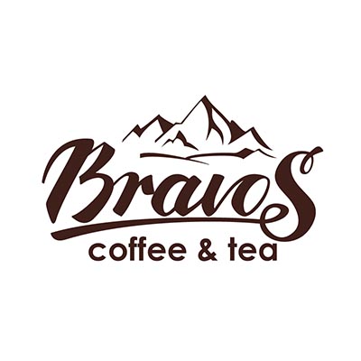 Bravos. Coffee & teacoffee brand logo