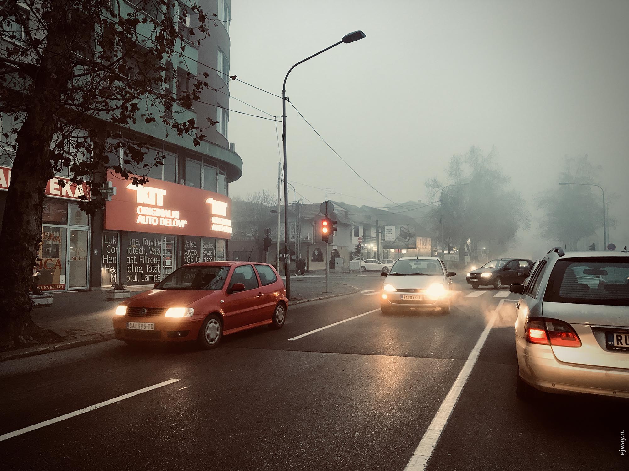 Сербия, Шабац, Густой туман, ejway.ru, туман