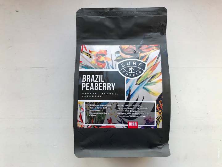 Brazil Peaberry. Surf coffee