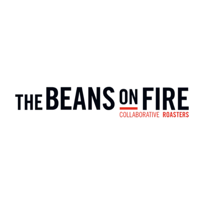 The beans on firecoffee brand logo